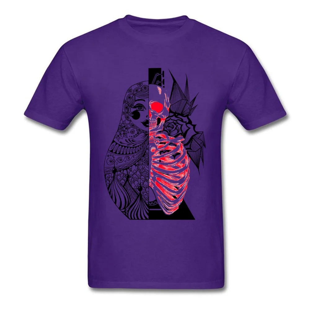Adult 2018 Hot Sale Tees O-Neck Summer Fall 100% Cotton Top T-shirts Simple Style Short Sleeve Macabre Matryoshka Sweatshirts Macabre Matryoshka purple