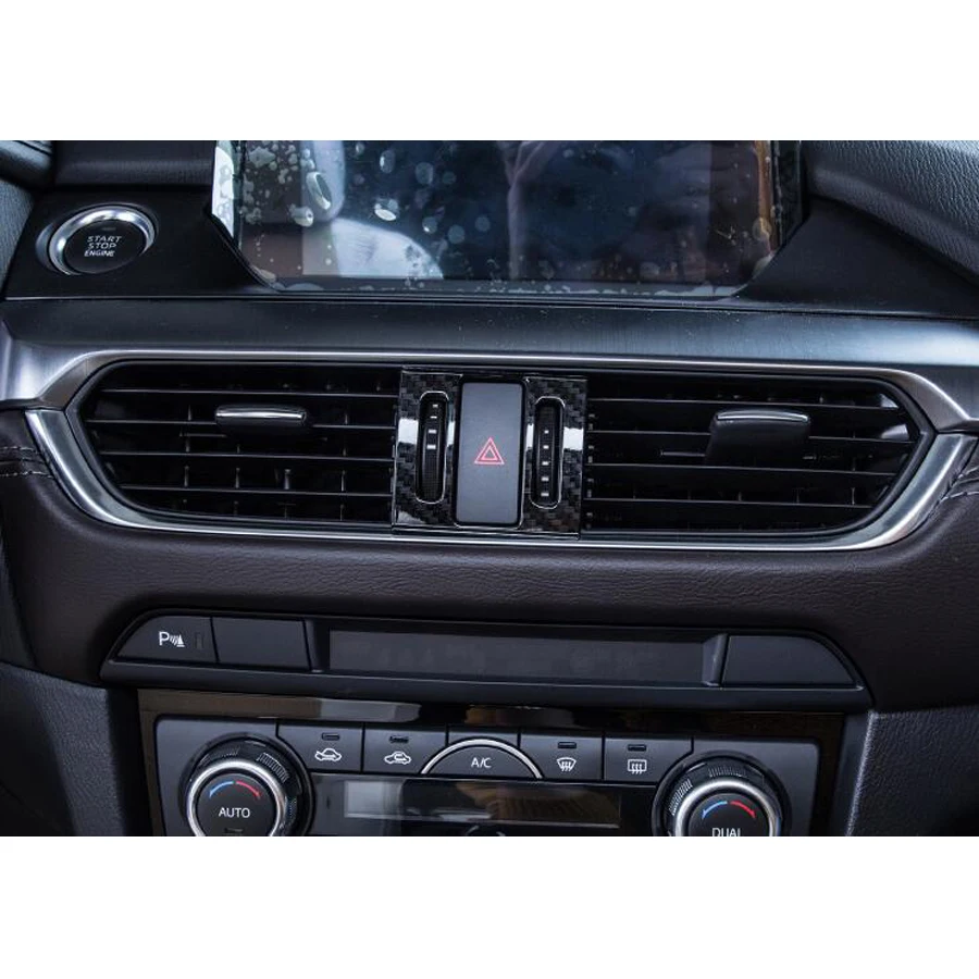 YAQUICKA для Mazda 6 Atenza углеродного волокна Стиль приборной панели автомобиля Предупреждение светильник выключатель лампы рамка Крышка Стикеры аксессуары