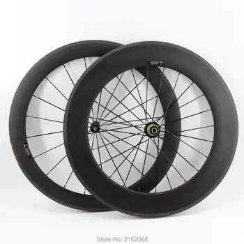 

New arrival 700C front 60mm+rear 88mm clincher rims Road bike matt UD full carbon bicycle wheelsets 20.5/23/25mm width Free ship