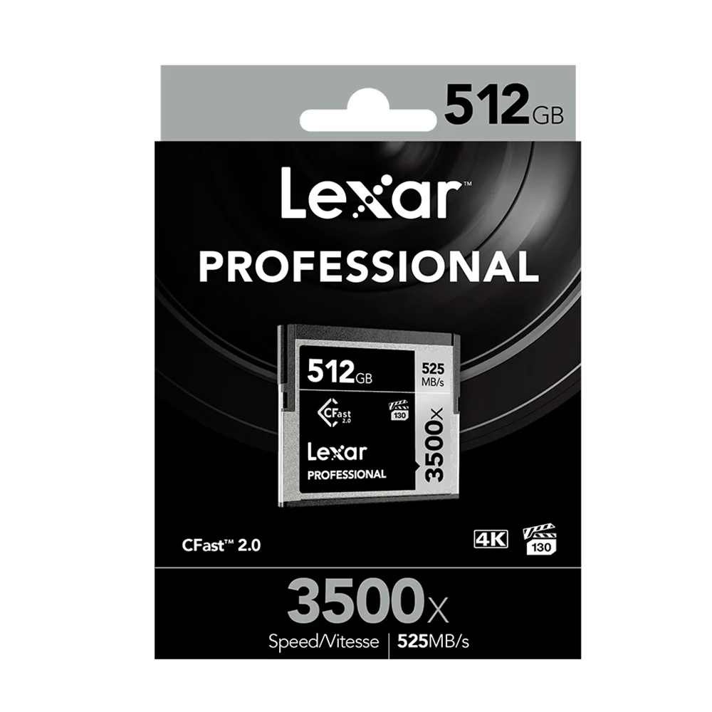 Lexar Подлинная Lexar 64 Гб Cfast 2,0 карта 128 ГБ 256 ГБ 512 ГБ 3500X525 м/с профессиональная камера, карта памяти камеры - Емкость: 512 ГБ