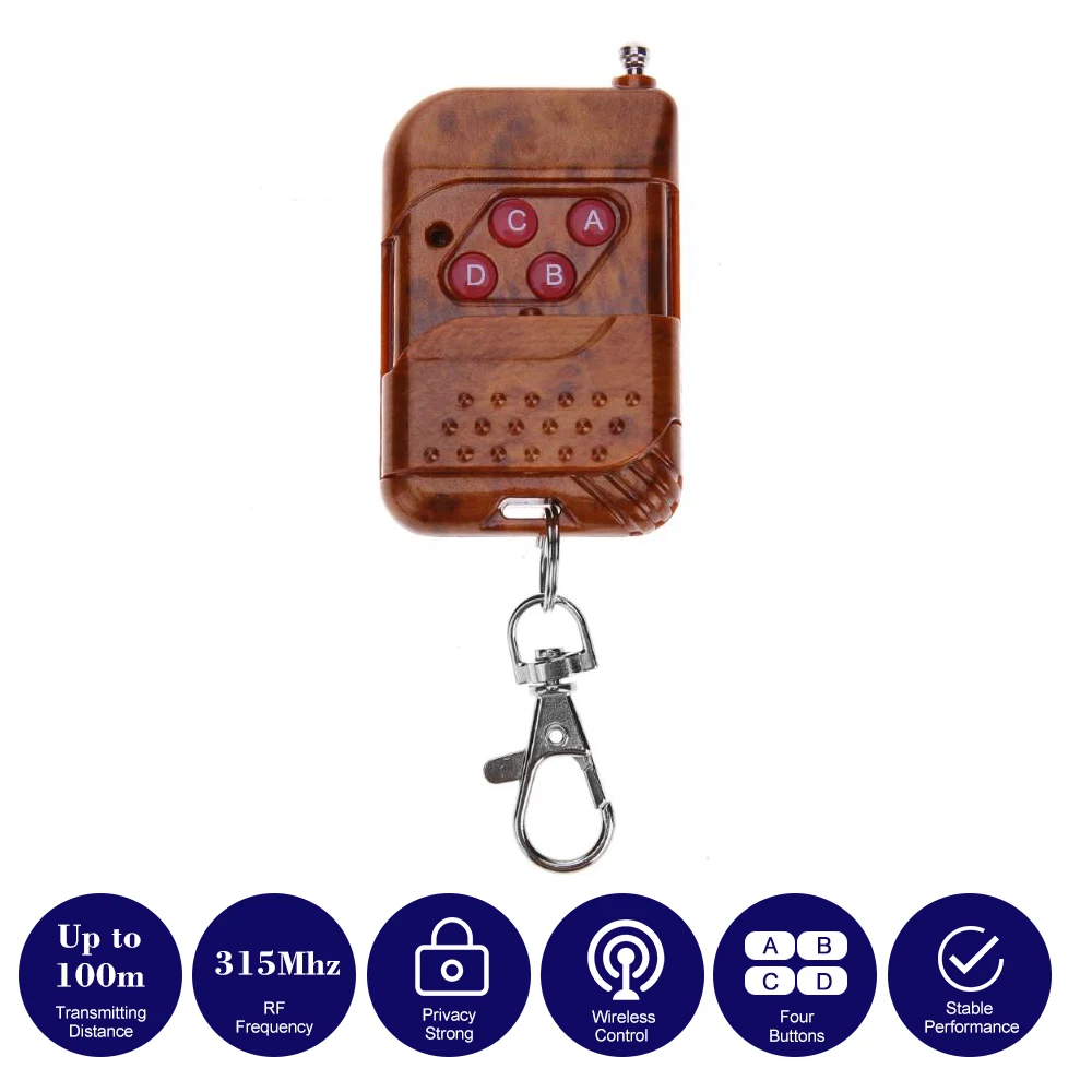 

315MHz 4-Channel Cloning Garage Door Remote Control Transmitter Duplicator Transmitter Switch