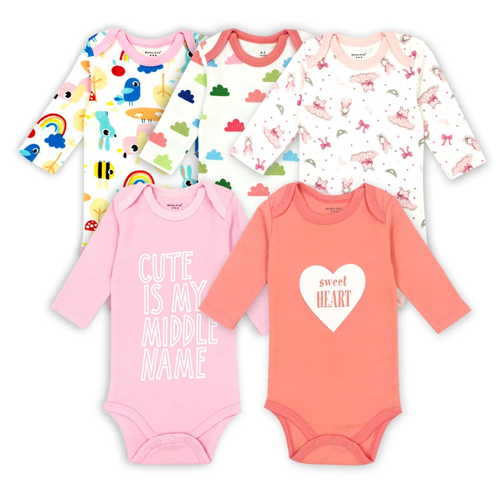 5pcs/lot Baby Bodysuits Original Infant Jumpsuits Autumn Overalls Cotton Coveralls Boy Girls Baby Clothing Set Cartoon Outerwear