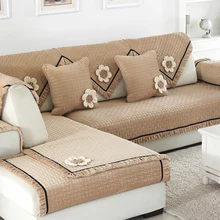 Plush sofa cushion, fabric full cover modern minimalist cushion, non-slip sofa cushion four seasons universal type.
