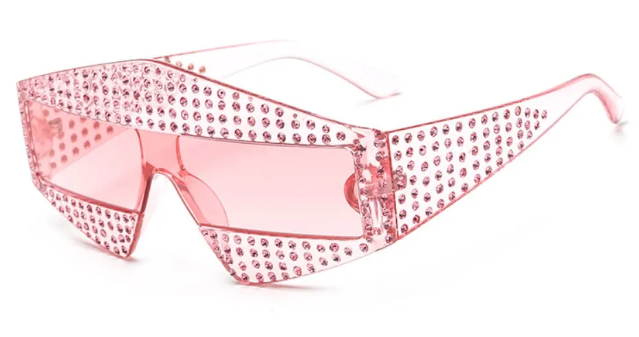 Подиумные шоу прямоугольные солнцезащитные очки для женщин 400 шт блестящие стразы оправа для мужчин 45495 CCSPACE брендовые роскошные очки Модные оттенки