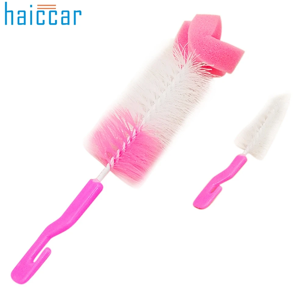 

2Pcs Easy Clean Pointed Nipple Cup Sponge Brush Milk Bottle Glass Cup Scrubber Washing Cleaning Tool Long Handle Color 1O22