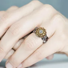 MJartoria Изысканный Серебряный Хрустальный Подсолнух обручальные кольца для женщин обручальное кольцо, украшения для бракосочетания подарки влюбленным