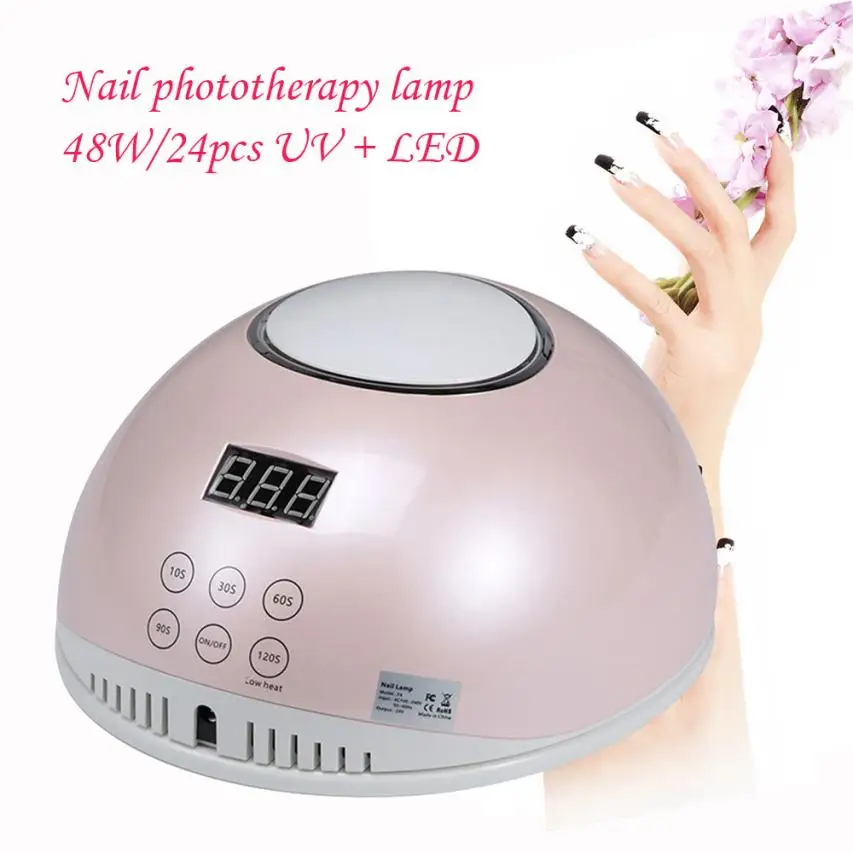 

1PC nail led lamp 48W Automatic Sensor Profi LED UV Nail Lamp Nail Dryer NEW F4S nail phototherapy lamp EU Plug 5U1218