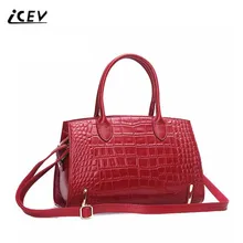 ICEV Новая модная сумка из натуральной кожи высокого качества из воловьей кожи женская кожаная сумочка крокодил женские Офисные сумки Bolsa Feminina