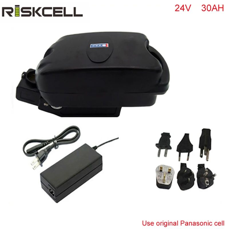 

DIY lithium battery 24v 30ah lithium ion battery 24v 30ah 700w ebike battery pack +charger+BMS+Frog case For Panasonic Cell