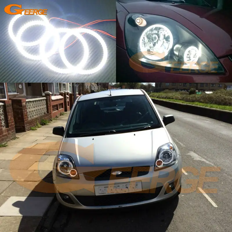 For ford fiesta facelift 2005 2006 2007 2008 Excellent 4 pcs smd led angel eyes Ultra bright illumination Angel Eyes kit for ford maverick 2005 2006 2007 excellent led angel eyes kit multi color ultra bright rgb led angel eyes halo rings