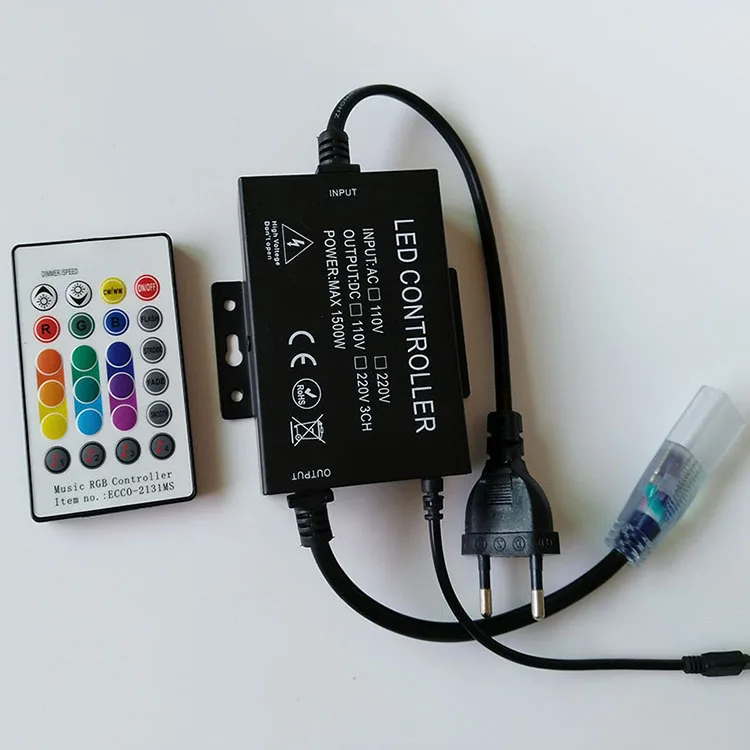 Музыкальный контроллер 1500 Вт для 110 В RGB Светодиодная лента 5050 SMD светильник та