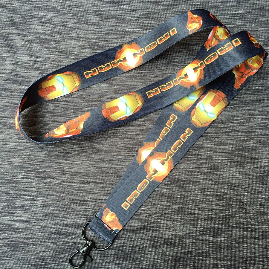 

Superhero iron Man Mobile Cell Phone Lanyard keychain Ironman ID badge holder keyring Neck straps Cosplay
