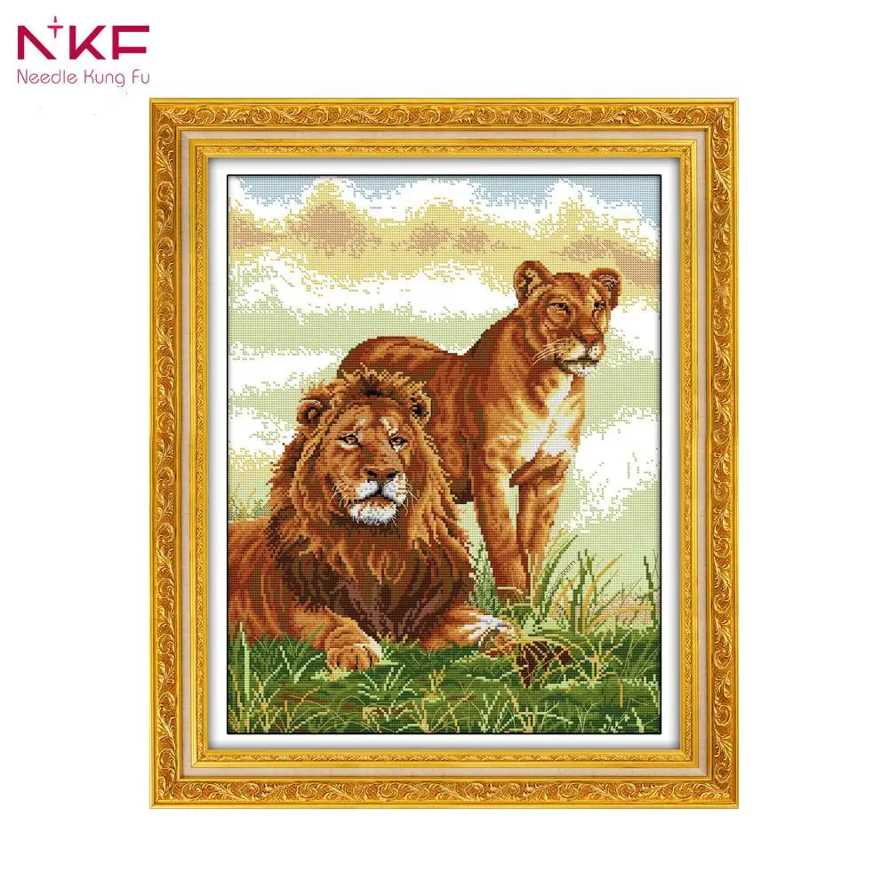 

Joy Sunday Lion Cross Stitch D040 14CT 11CT Stamped and Counted Home Decoration Accompanying Lion Cross Stitch Kits