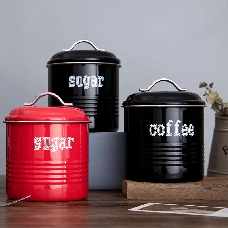 

1Pcs Coffee Sugar Tea Sealing Moisture Proof Protected From Light Sealed Jar Bar Display Can Milk Powder Rice Flour Storage Tank