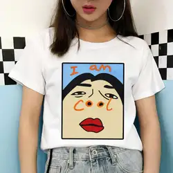 KLV 2019 Новый я крутая забавная футболка с буквенным принтом модная женская летняя футболка с коротким рукавом женский популярный Свободный