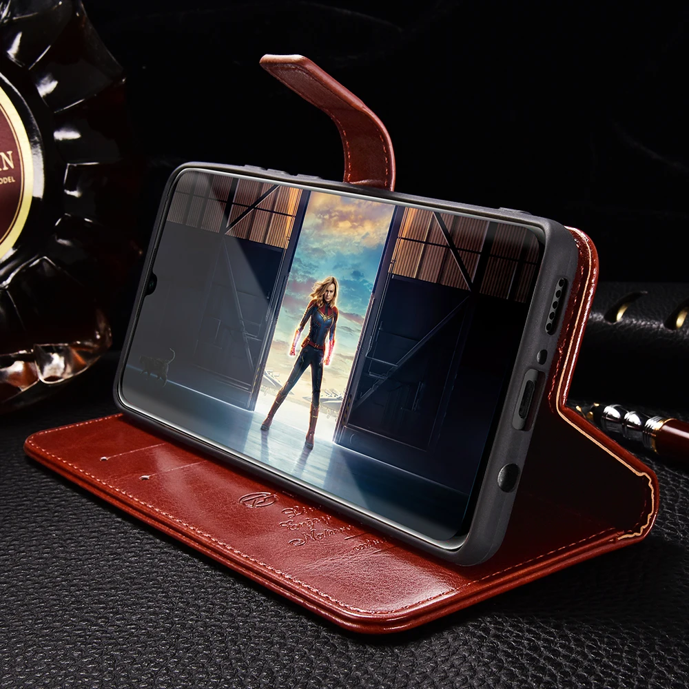 TOMKAS Flip Leather Case for Huawei P30 Pro P30 Lite Luxury Business Vintage Wallet Case for Huawei P30 Pro Silicone Back Cover