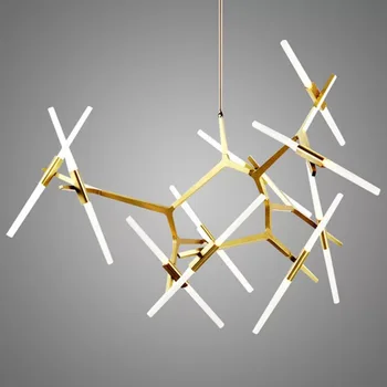 

AC 220V retro modern LED chandelier simple gloss indoor living room lighting kitchen restaurant chandelier lamps