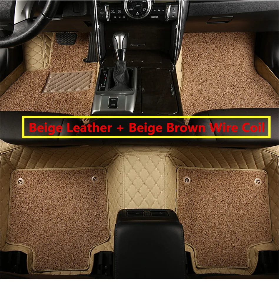 Автомобильные коврики для TOYOTA Land Cruiser PRADO 150, коврик для ног, высокое качество, вышивка, кожа, проволока, 2 слоя