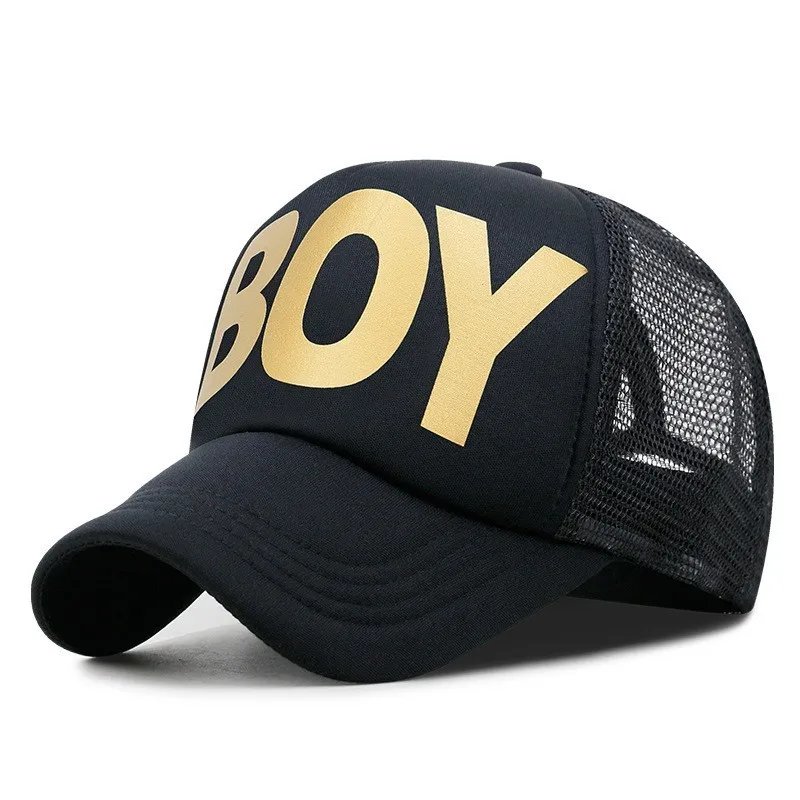 Летние солнцезащитные шляпы для взрослых, мужские крутые хип-хоп панк-рок кепки для грузовиков, женская модная сетчатая бейсболка s - Цвет: A56 gold