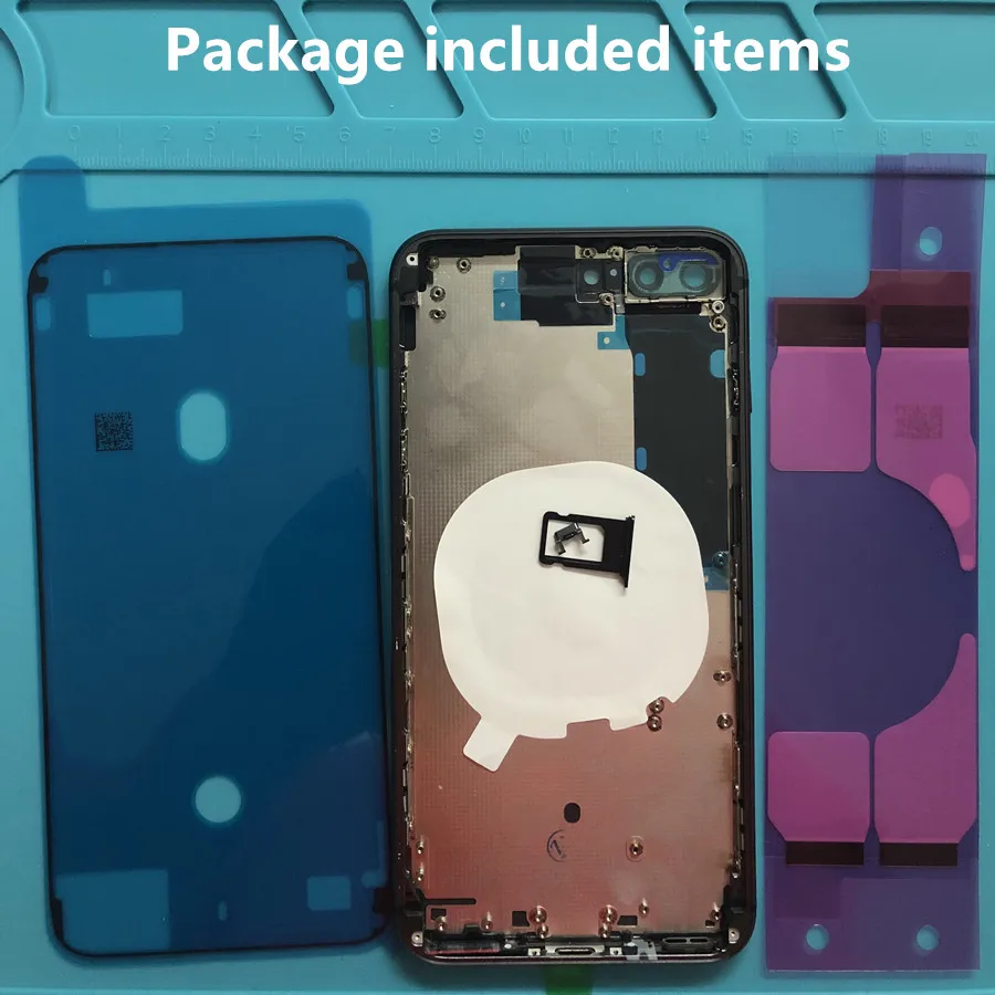 

Replacement Parts for iPhone 8 8 Plus Rear Housing Middle Frame and Back Glass Cover with Small Parts