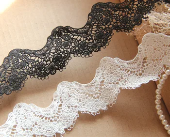 

Waves embroidery lace trim ,High Quality Handmade DIY Venice lace trim Chantilly lace trim 4cm Wide