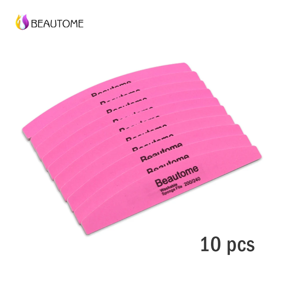 

10 Pcs X Pink Nail Files Salon Glitter Sandpaper 200/240 Buffer Nail Polish Sanding File Buffering Block Beauty Home Tools