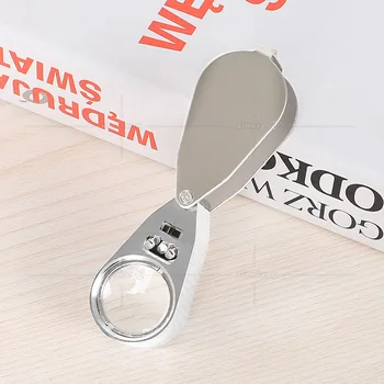 

40X LED UV Light Metal Optical Lens Magnifier Jewelry Money Detector