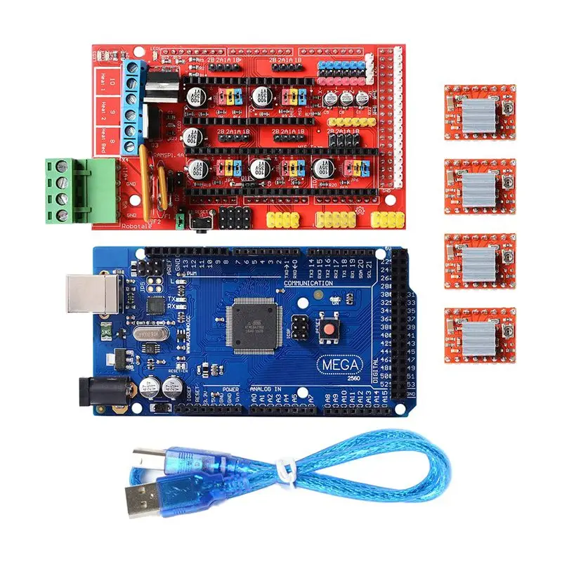 

3D Printer Kit Mega 2560 Board + RAMPS 1.4 + 4X A4988 For Arduino RepRap