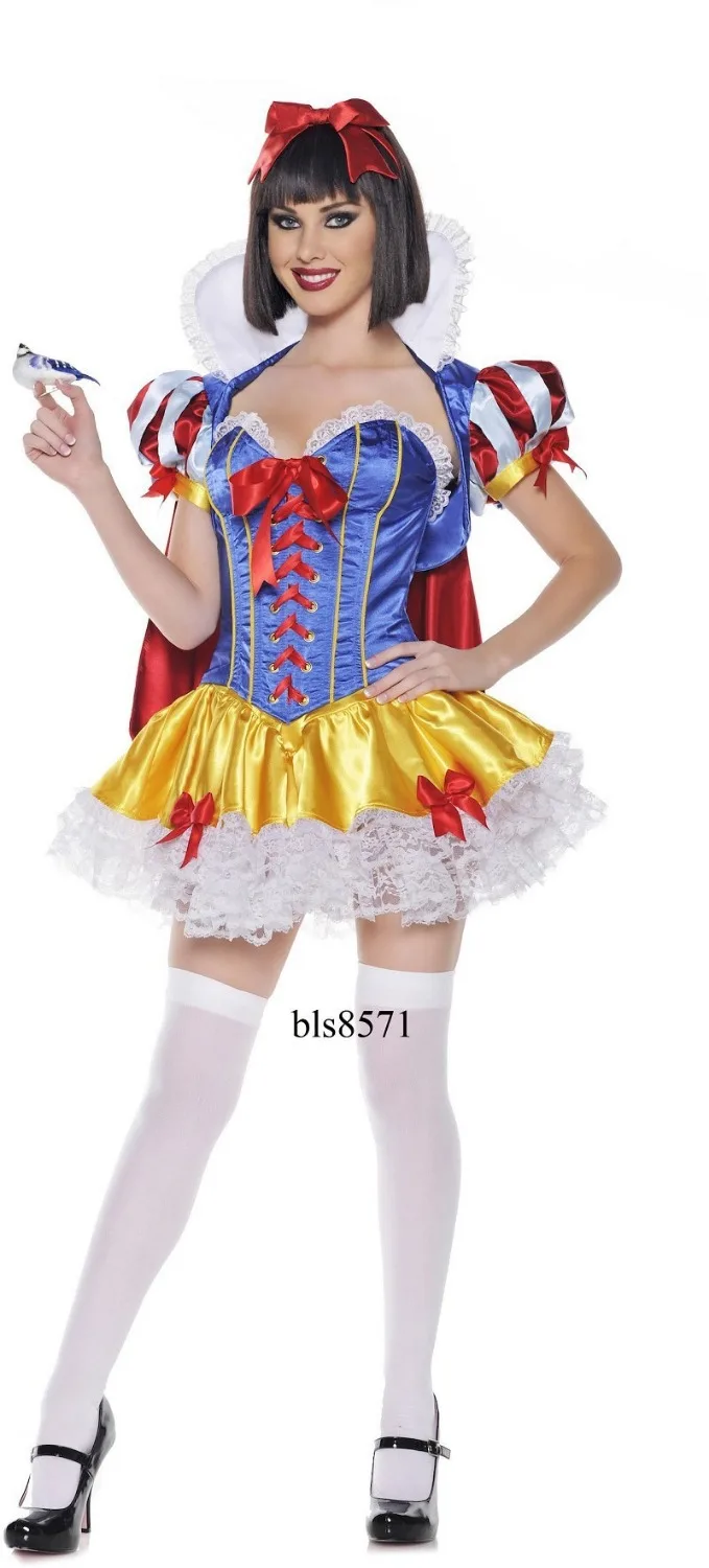 SL172 Free Shipping!! 2014 NEW Snow White Cosplay Women Sexy Halloween Costumes Ladies Fancy Dress Carnival Lolita | Тематическая