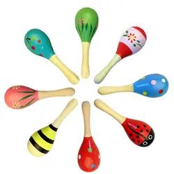 1 шт. красочные деревянные детские ребенок музыкальный инструмент Погремушка шейкер вечерние Детский подарок игрушка шаблон случайный