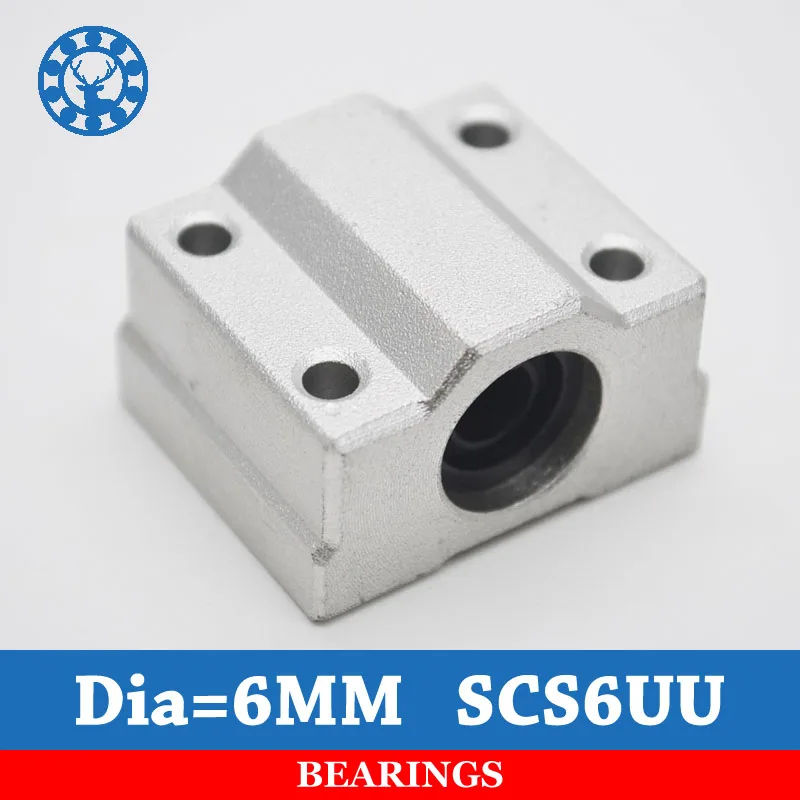 SCS6UU SC6UU Closed Linear Motion Bearing with Rubber Seals 6mm bore 