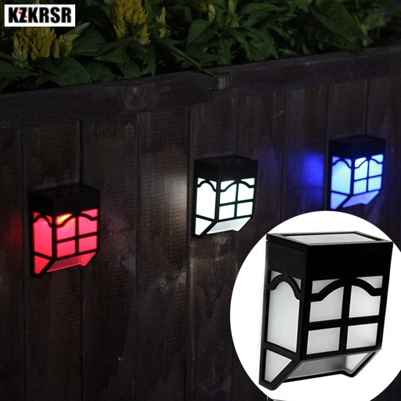 7Color Solar Wall Lamp Changeable Outdoor Garden Decor Path Yard Landscape Lighting 2 Modes IP65 Waterproof Fence | Освещение