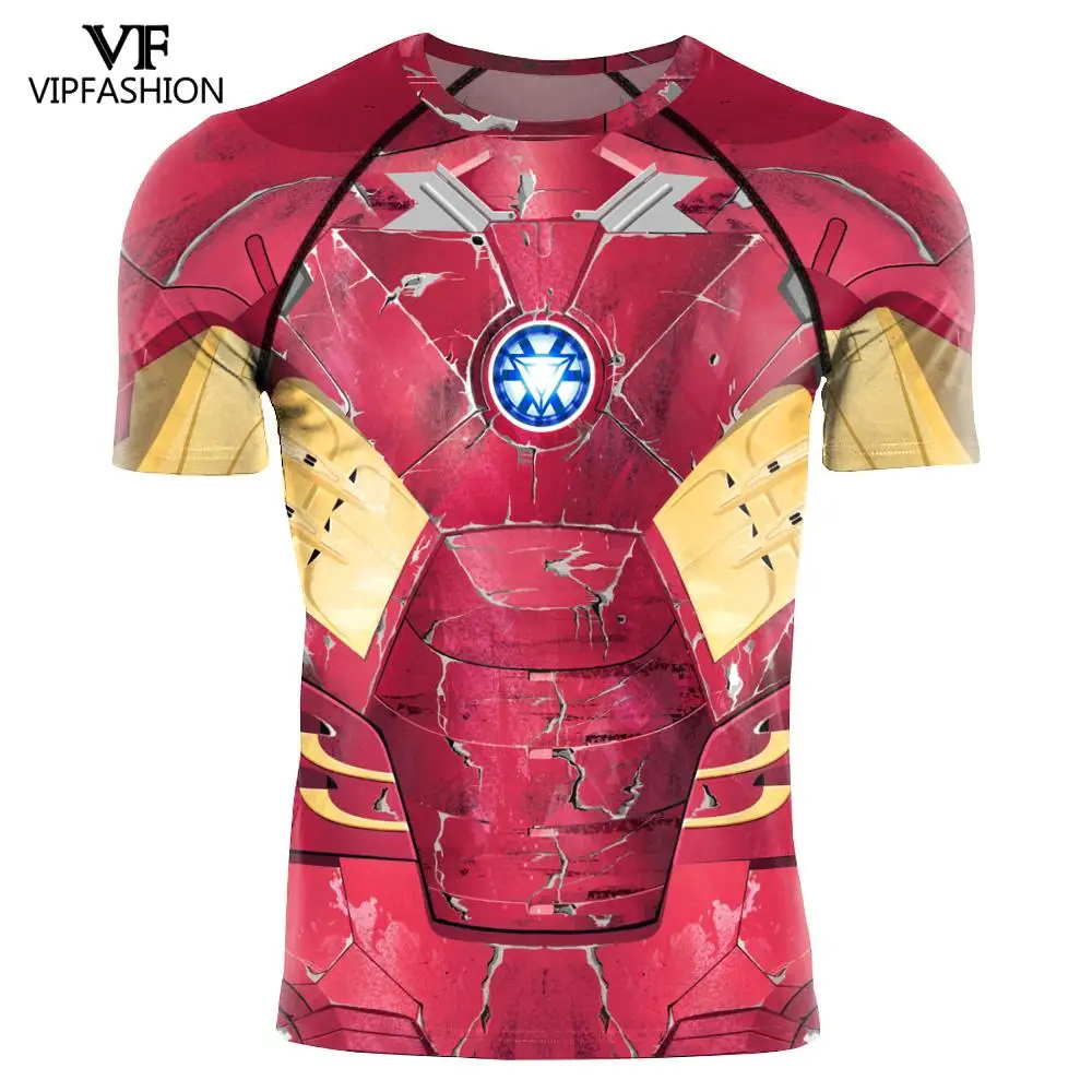 

VIP FASHION 2019 Compression Long Sleeve Shirts Top For Man Game Cosplay Costume Raglan Sleeve 3D Printed Avengers 2 Iron Man