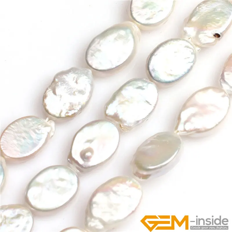 

11x18mm White Oval Freshwater Cultured Pearls Beads Natural Pearl Beads DIY Beads For Jewelry Making Strand 15 Inch