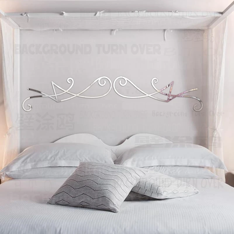 Retro Decorative 3D Mirror Wall Stickers Headboard Door Tile Living Room Bedroom Wall Decor Interior Room Decoration Home R142