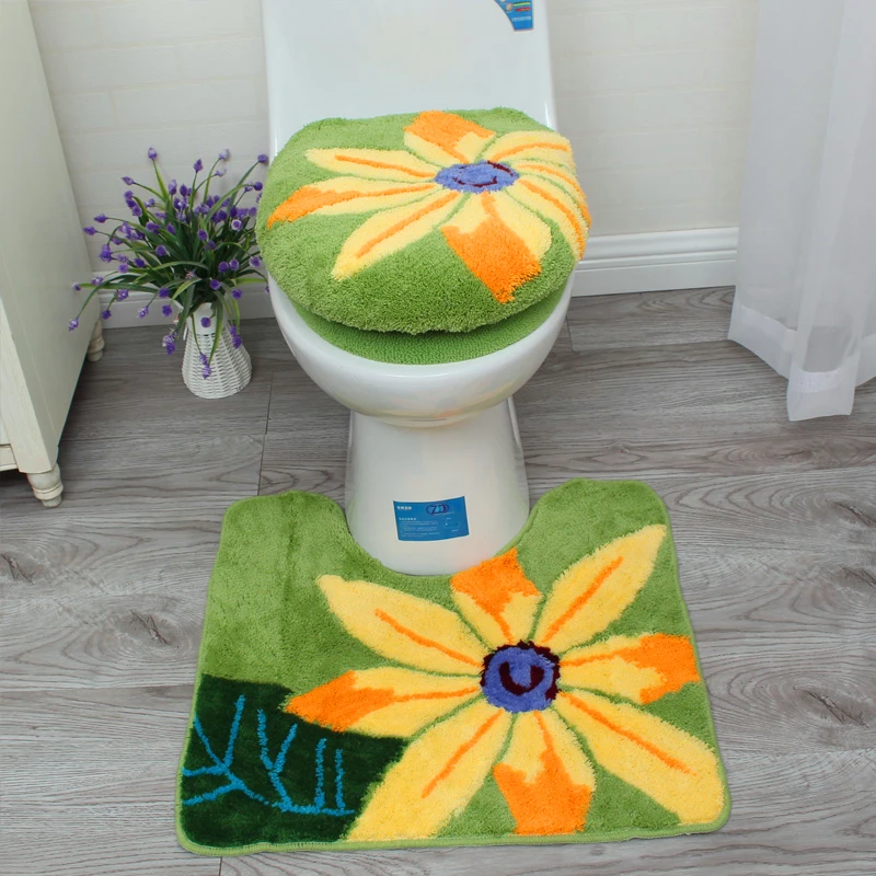 New Design thickening Sunflower European style Comfortable toilet seat cover O-ring Bathroom Mat Gift Potty Closestool Lid Cover