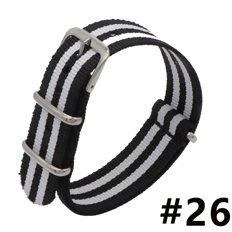  18 20 22mm Brand Army Sport nato fabric Nylon strap accessories Bands Buckle belt For 007 James bond Watch Bracelet black
