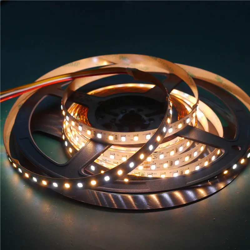 Super Bright LED Strip Light Bi color Dual White Flexible SMD 2835 Warm Cold 2800K 7000K 24V