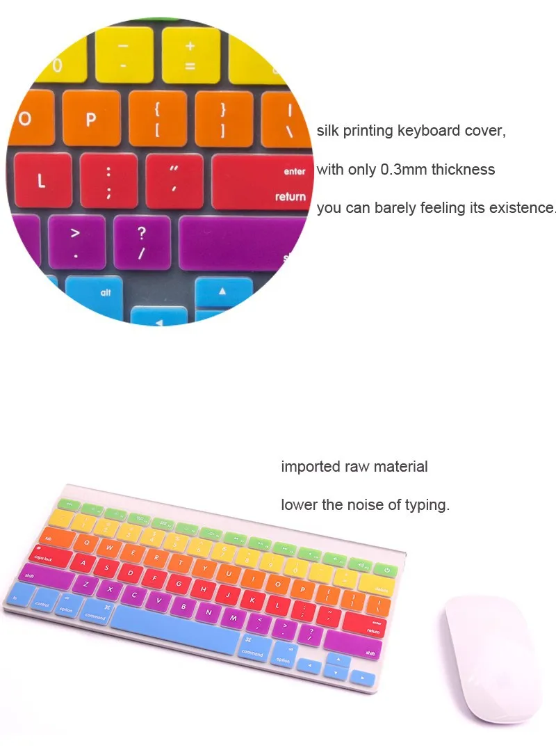 XSKN США Макет силиконовая, в цветах радуги крышка клавиатуры для Macbook Pro retina 13 15 17, для Maccbook ноутбука Защитная пленка для кожи