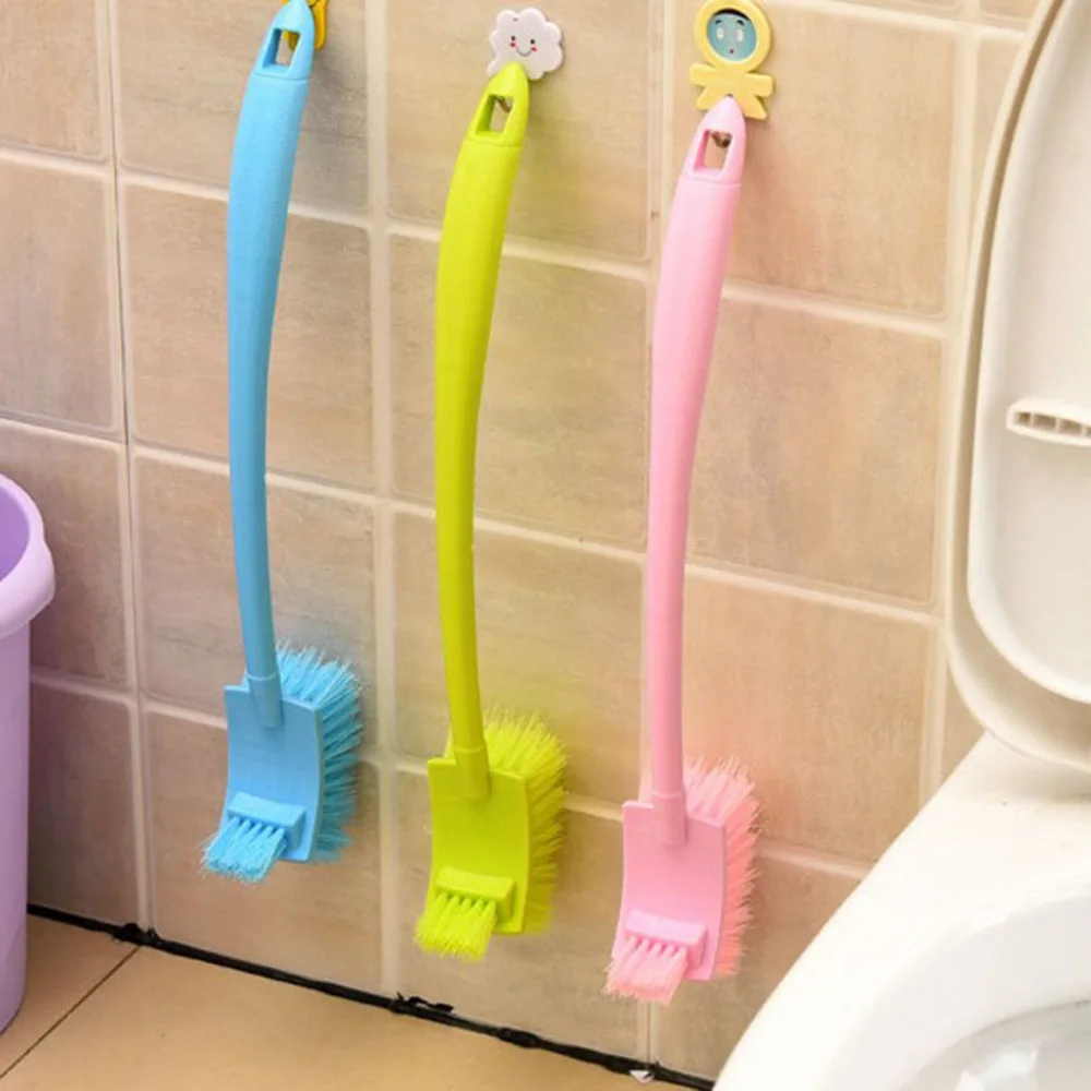 Dead Corner щетка для чистки двухсторонняя изогнутая розовая зеленая синяя пластиковая щетка ершик для туалета ванная комната длинная ручка