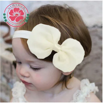 

12pcs/lot Cute Kids headband Chiffon Bowknot Headbands Solid Color Hair Band Accessories 585