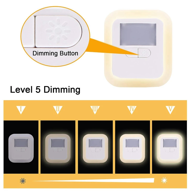 Штекер в светодиодный ночник-Регулируемая яркость ночник с сумерками до рассвета датчик для детской комнаты, прихожей, ванной комнаты