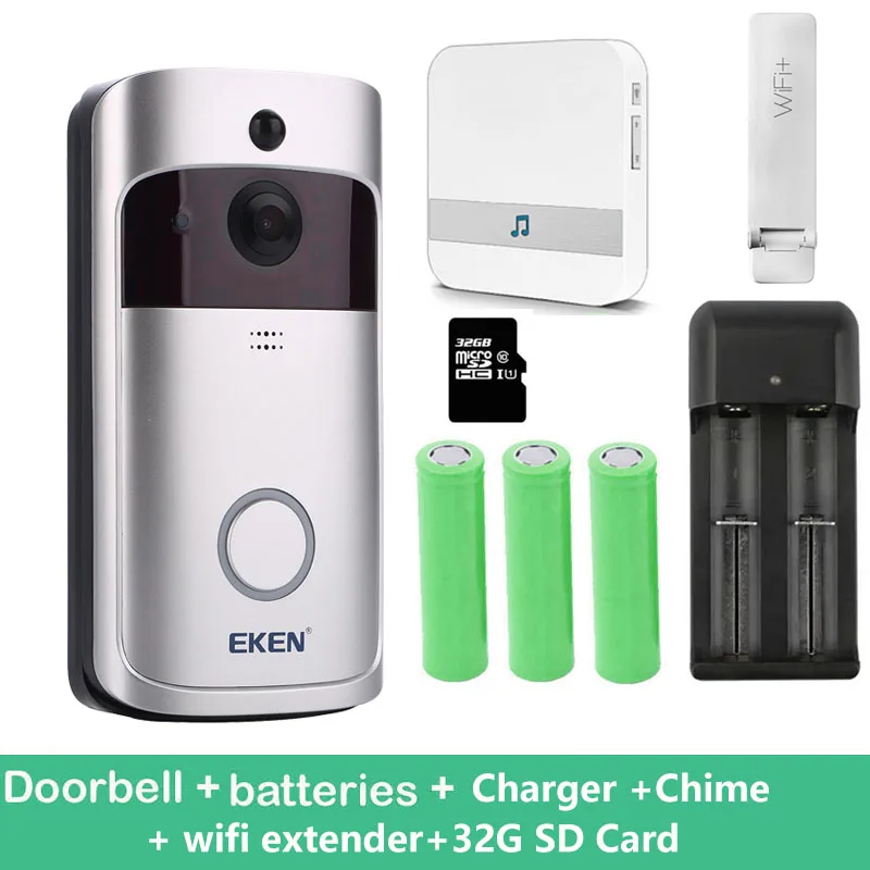 Option 7 Eken V5 смарт WiFi видео дверной звонок камера визуальный домофон с колокольчиком ночного видения IP дверной звонок беспроводная домашняя камера безопасности - Цвет: Option 7