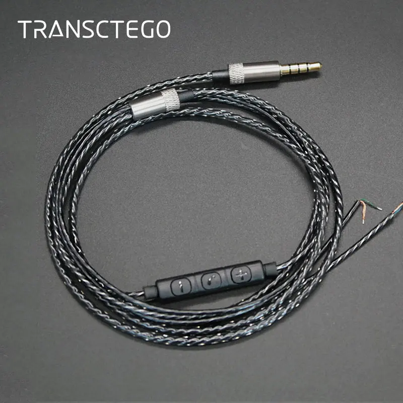 Аудио кабель TRANSCTEGO 3 5 мм для наушников сменный ремонта регулятора 18 медных