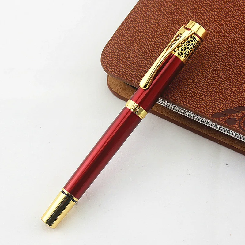 

Luxury High Quality red Golden Fountain Pen Office School Medium Nib Iraurita Writing Ink Pen Supply