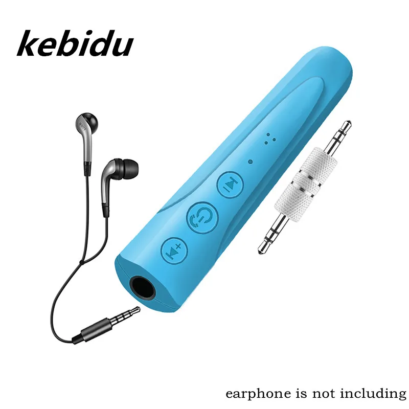 Kebidu Мини Портативный Перезаряжаемый Bluetooth приемник беспроводной музыкальный аудио адаптер 3,5 мм с микрофоном для автомобиля динамик наушники