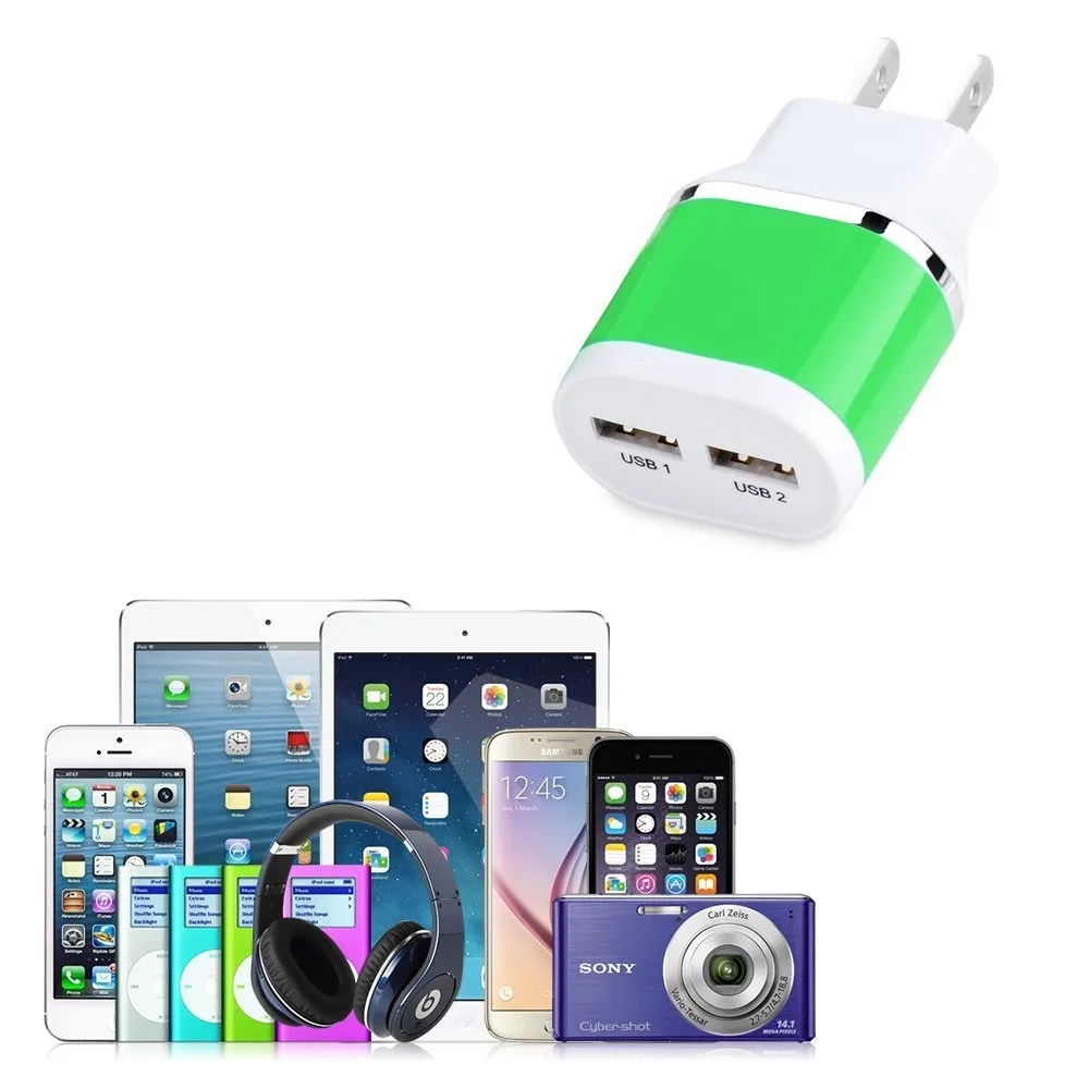 Сетевое зарядное устройство с двумя портами USB 5 в 2 1 А для iPhone 6S Samsung S9 S8 S7 S6 Huawei LG