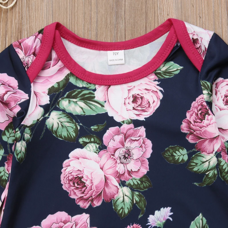 Для мамы и дочки новорожденных для маленьких девочек Малыш Семейные комплекты цветочный короткий рукав халат пижамы Пеленальный спальный