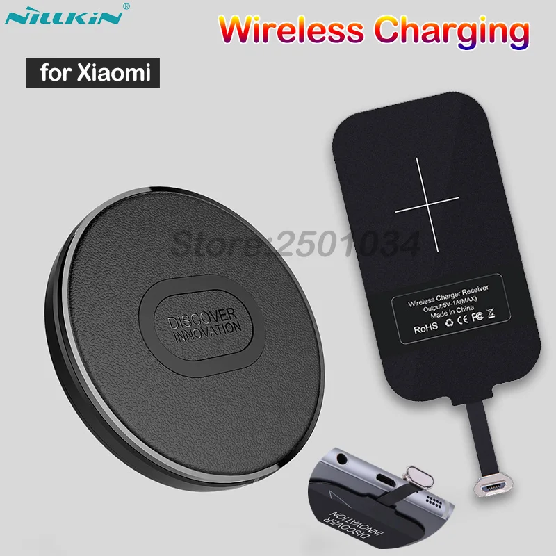 

Nillkin Mini Qi Fast Wireless Charger+Micro USB Type-A Receiver Wireless Charging for Xiaomi Redmi 4X Note 4X 5A 6A 5 6 Plus Pro