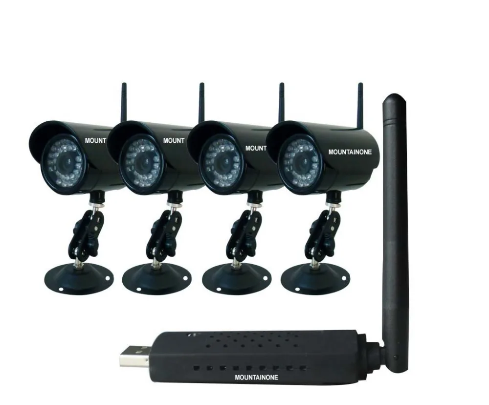 MOUNTAINONE New HD wireless home suite surveillance camera 4 channel font b computer b font synchronization